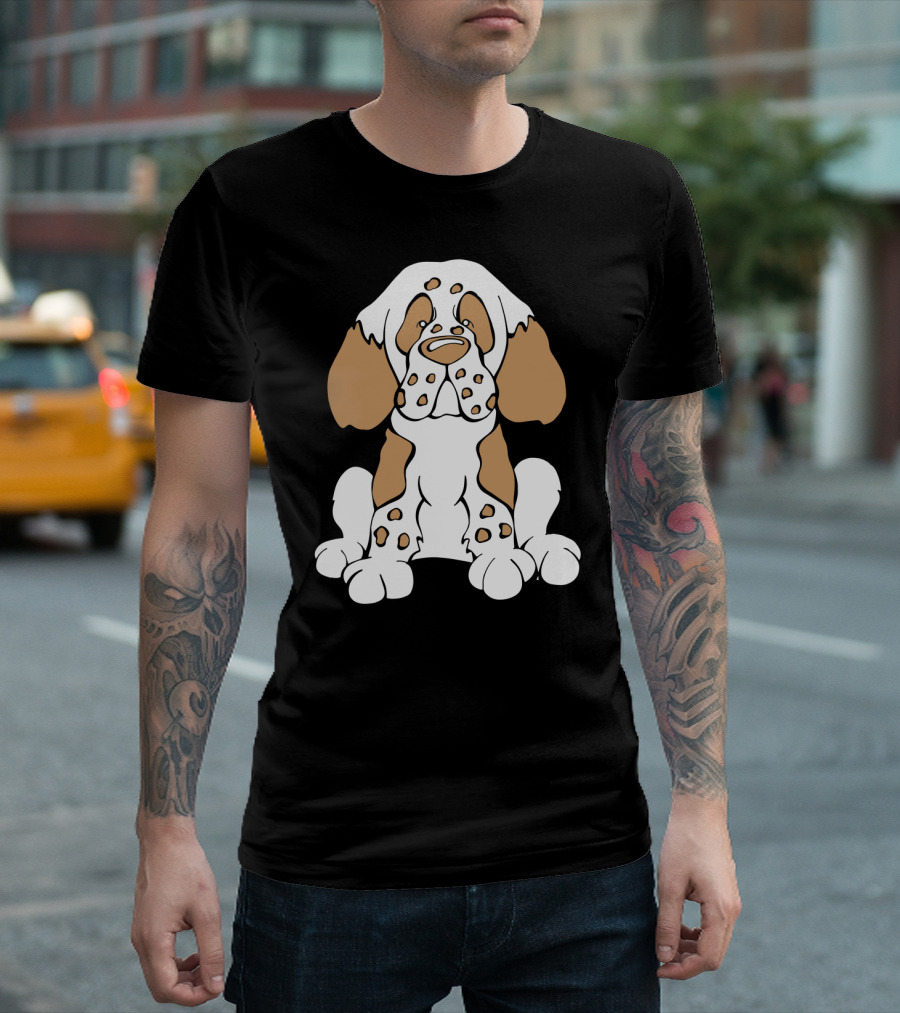 Clumber Spaniel Cartoon Dog Image T-Shirt