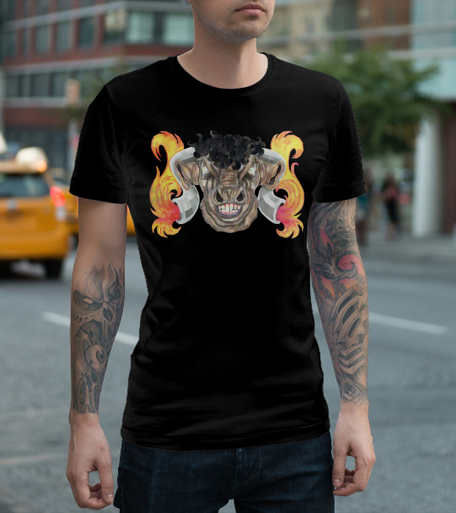 Taurus Bull God Mythical Fiery Horns T-Shirt
