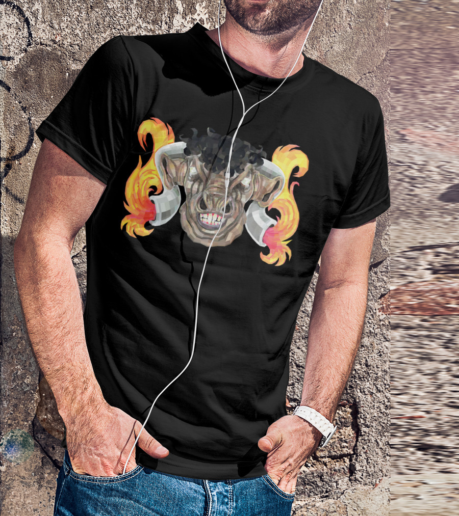 Taurus Bull God Mythical Fiery Horns T-Shirt