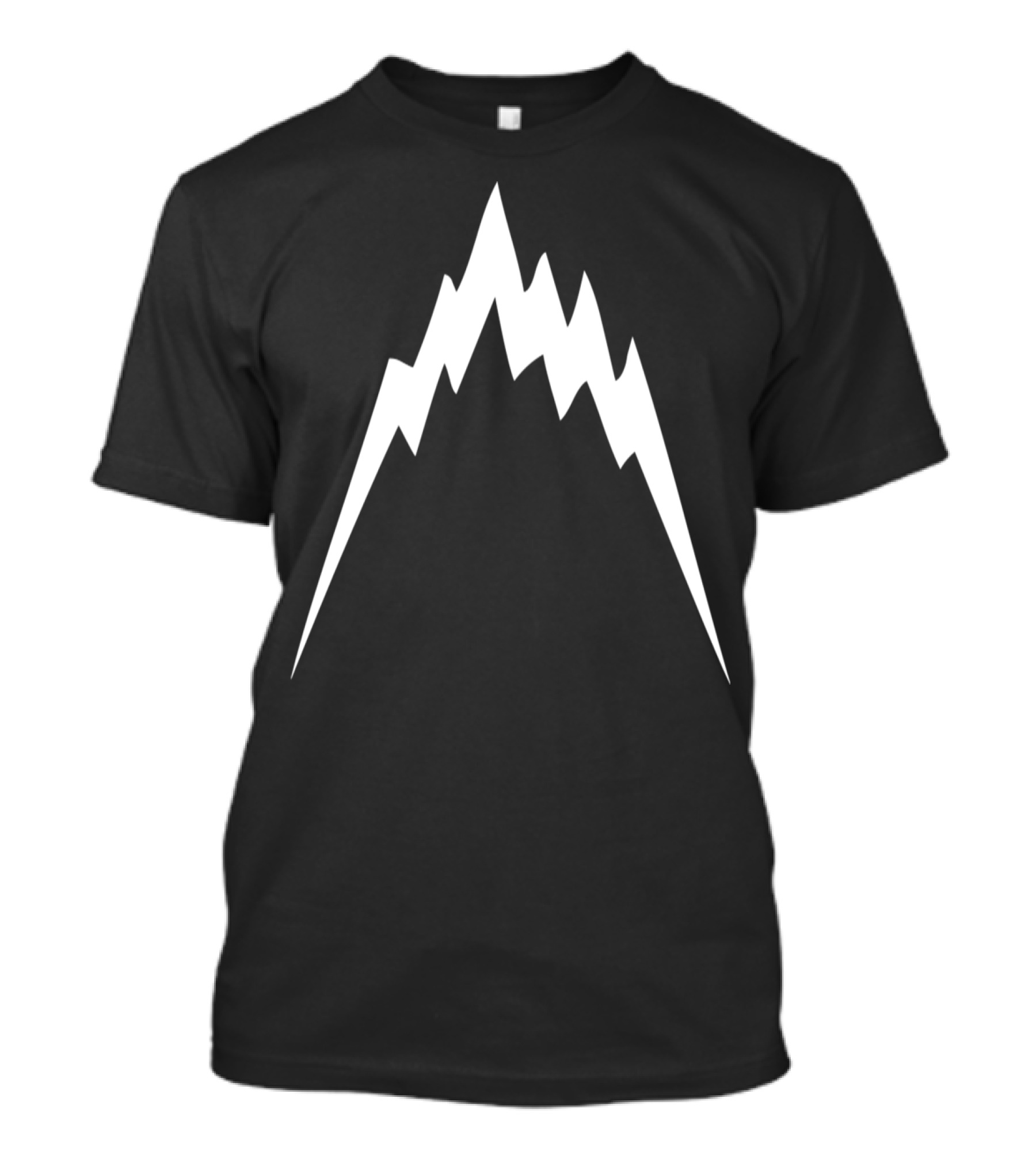 Mountain Ranges Iconic Jagged Peak Symbol In Bold White T-Shirt
