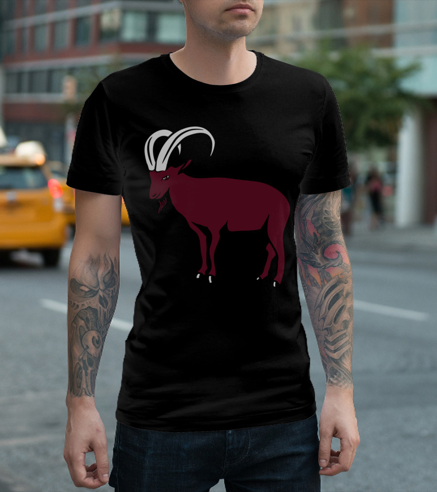 Capricorn Zodiac Goat on Mountainous Background Horoscope T-Shirt