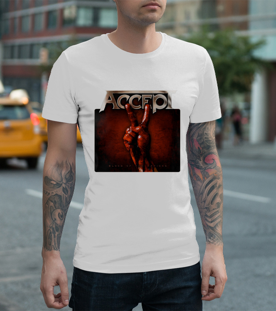 ACCEPT Blood Of The Nations Victory Hand Gesture T-Shirt