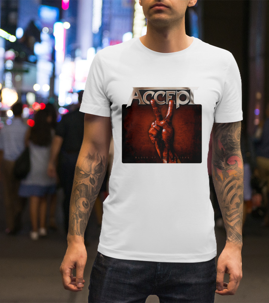 ACCEPT Blood Of The Nations Victory Hand Gesture T-Shirt