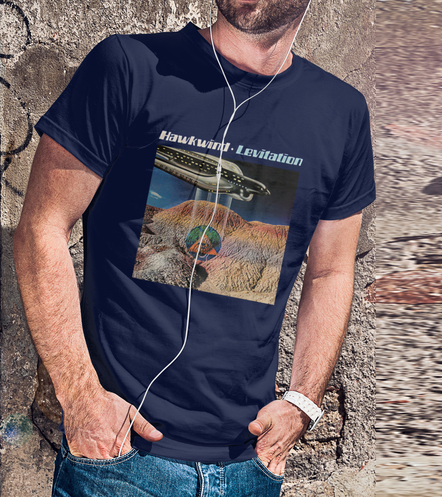 Hawkwind Levitation Spaceship Over Mountain Landscape T-Shirt