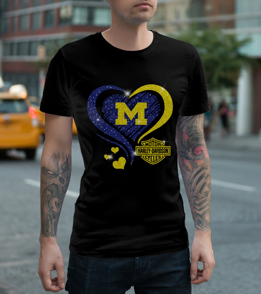 M Heart Sparkle Motor Harley Davidson Cycles T-Shirt