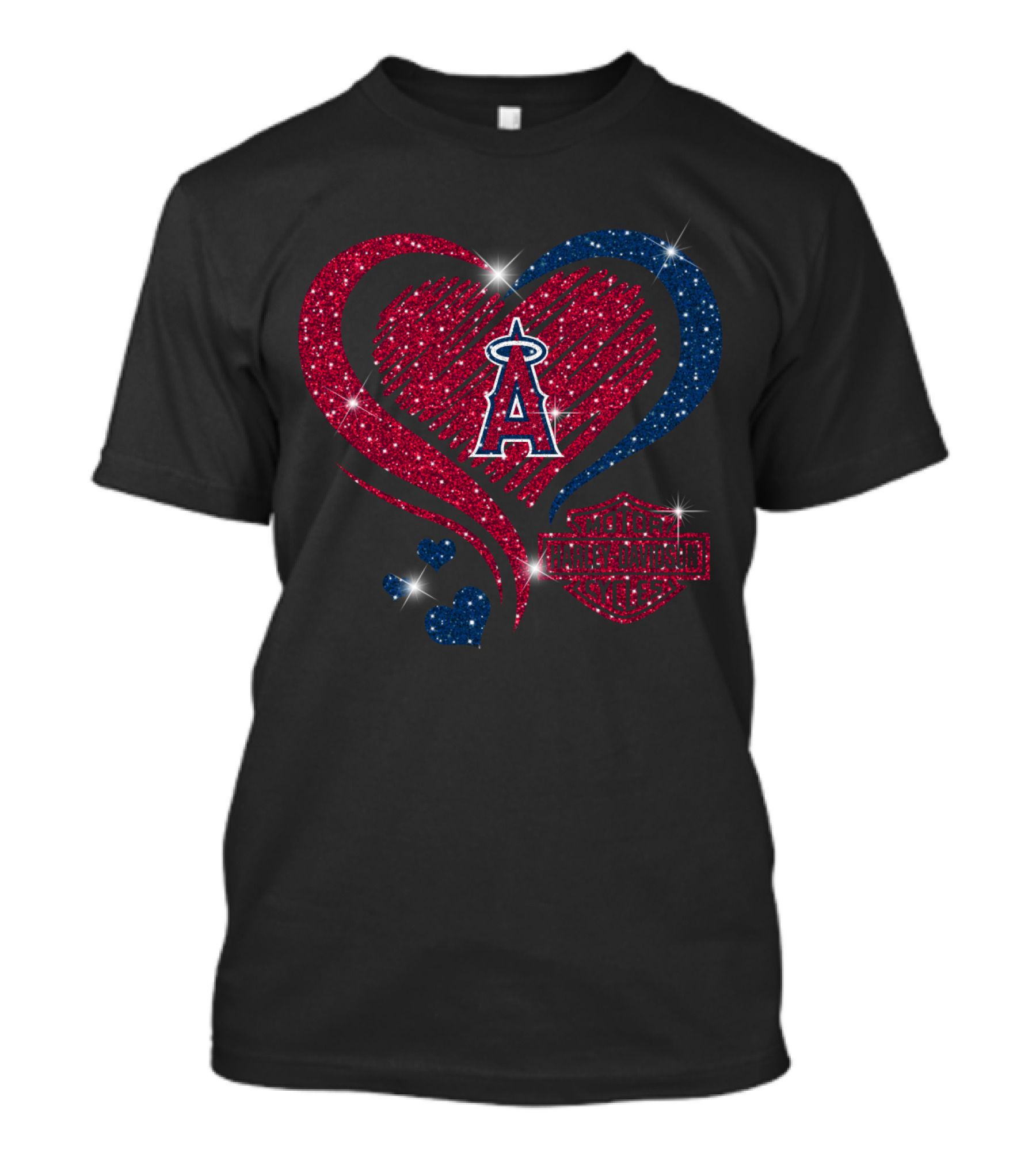 Los Angeles Angels Sparkling Heart With Motor Trademark Logos T-Shirt