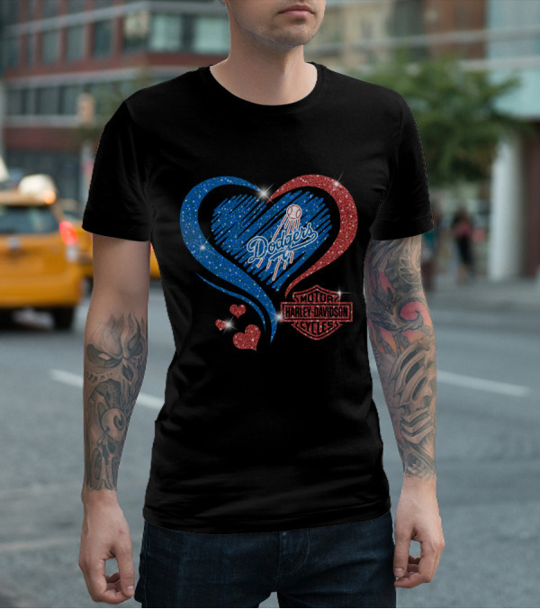 Dodgers Heart 0307Hd Los Angeles Harley Davidson T-Shirt