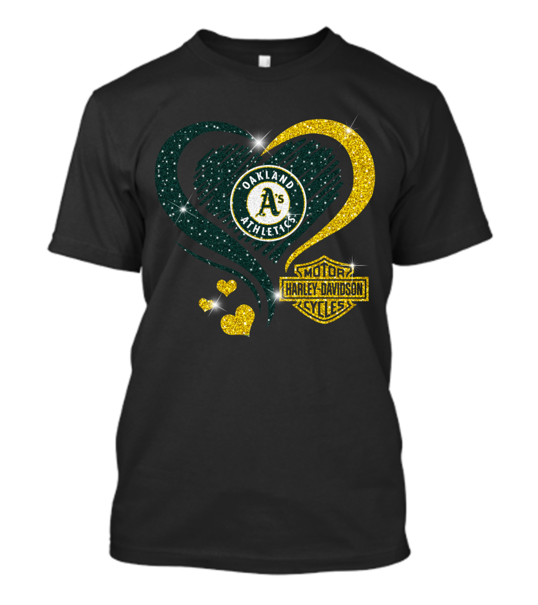 Oakland Athletics Heart Harley Davidson T-Shirt