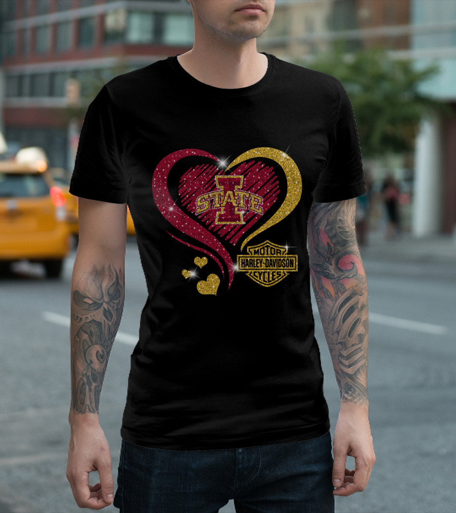 Iowa State Cyclones Heart Harley Davidson T-Shirt