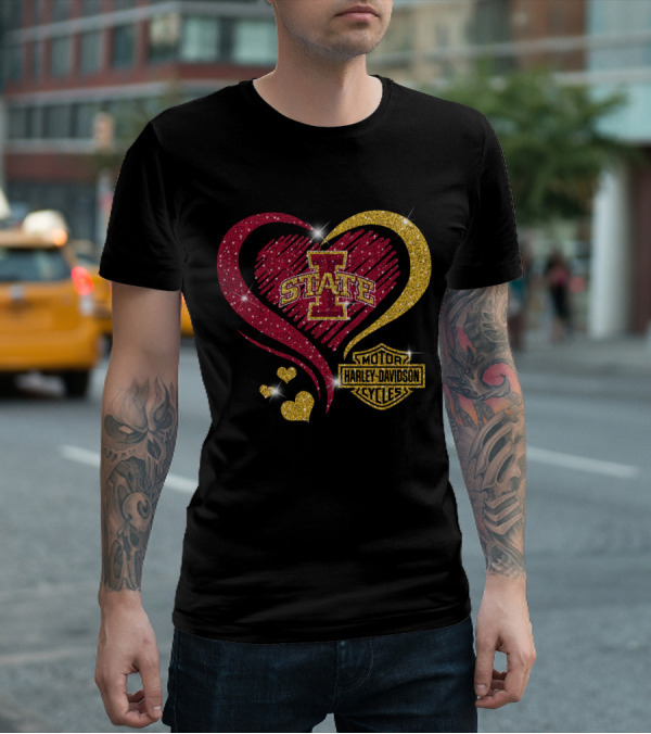 Iowa State Cyclones Heart Harley Davidson T-Shirt