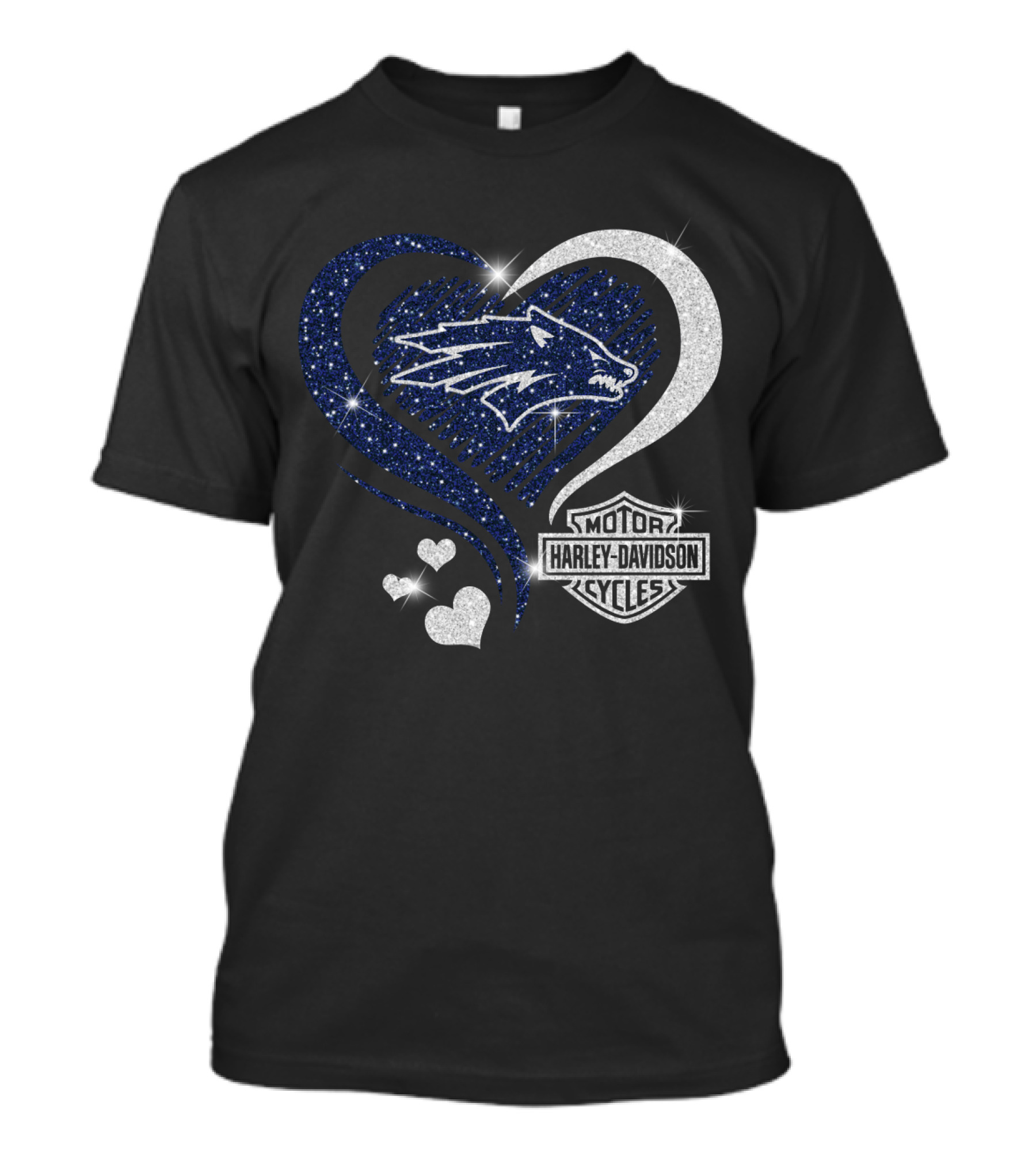 Nevada Wolf Pack Harley Davidson Sparkle Heart 0306Hd T-Shirt