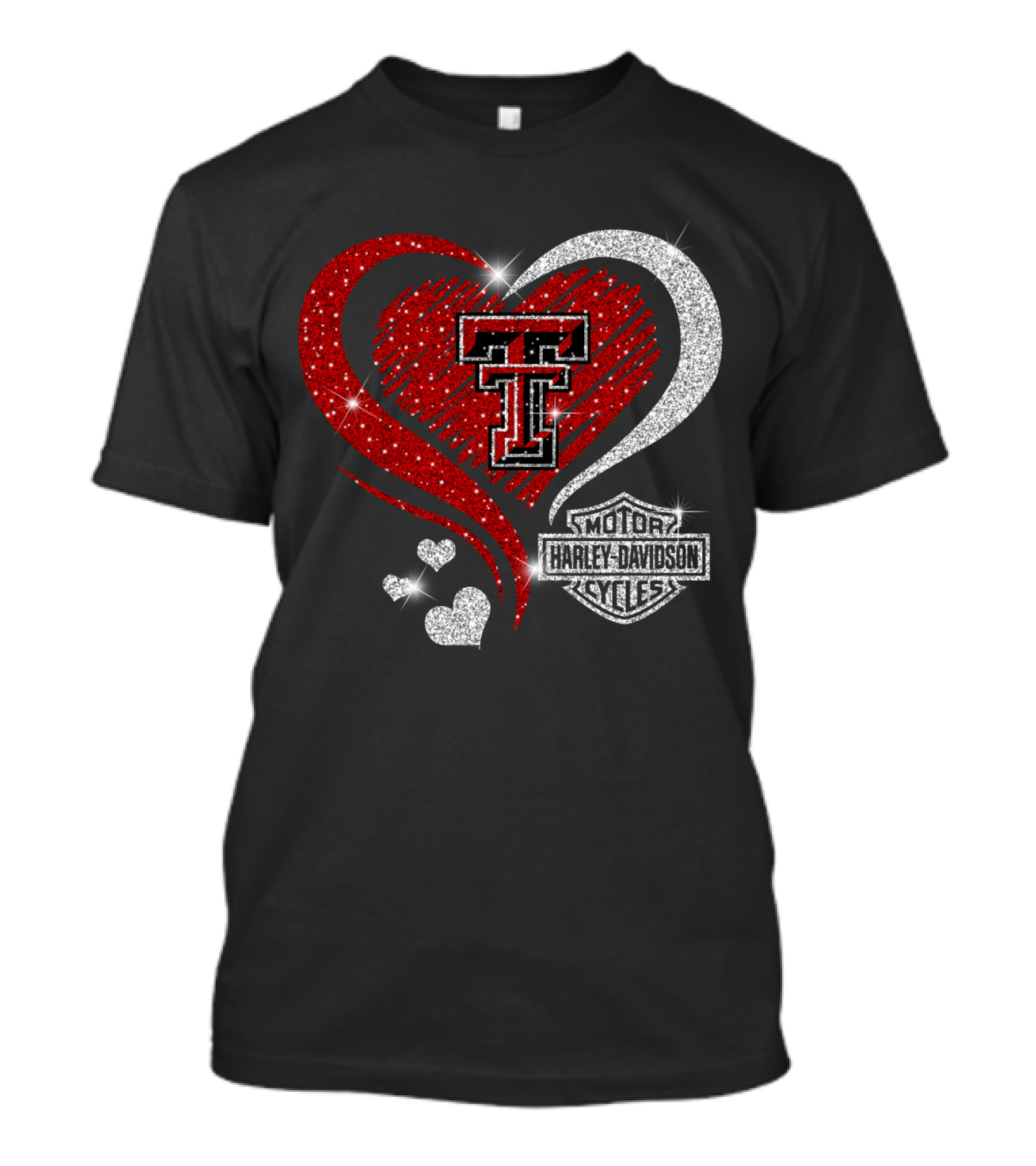Texas Tech Red Raiders Harley Davidson Heart T-Shirt