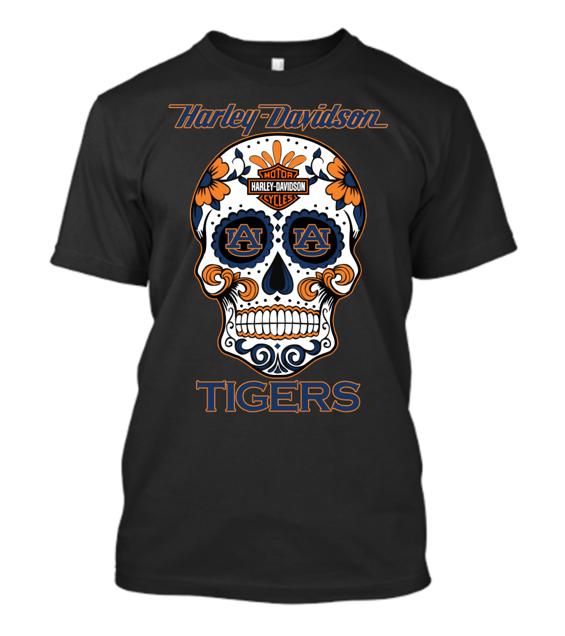 Harley Davidson Auburn Tigers Sugar Skull T-Shirt