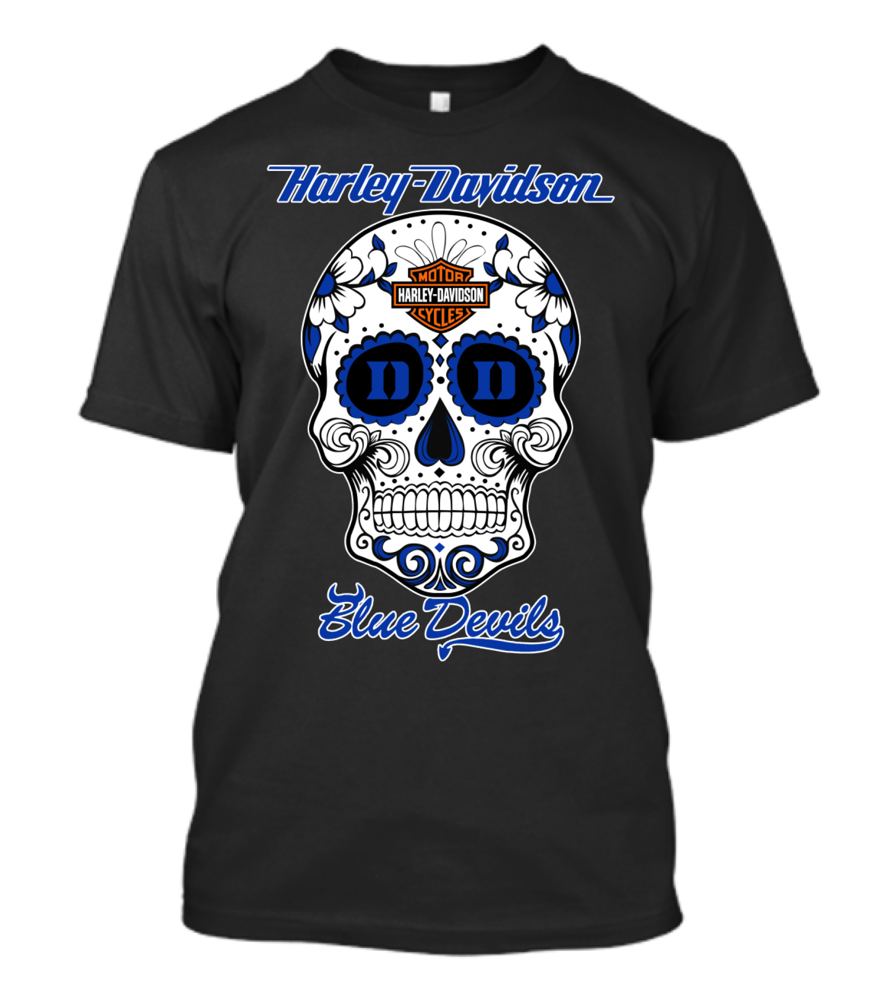 Harley Davidson Blue Devils Sugar Skull T-Shirt