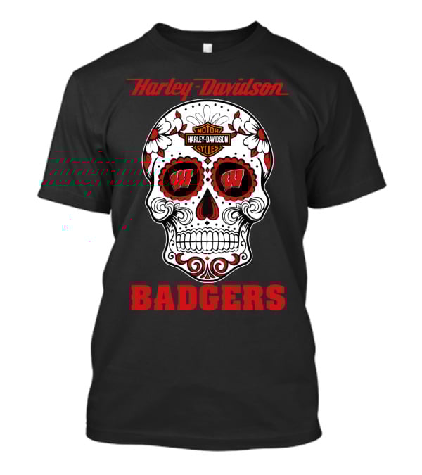 Harley Davidson Motor Cycles Wisconsin Badgers T-Shirt