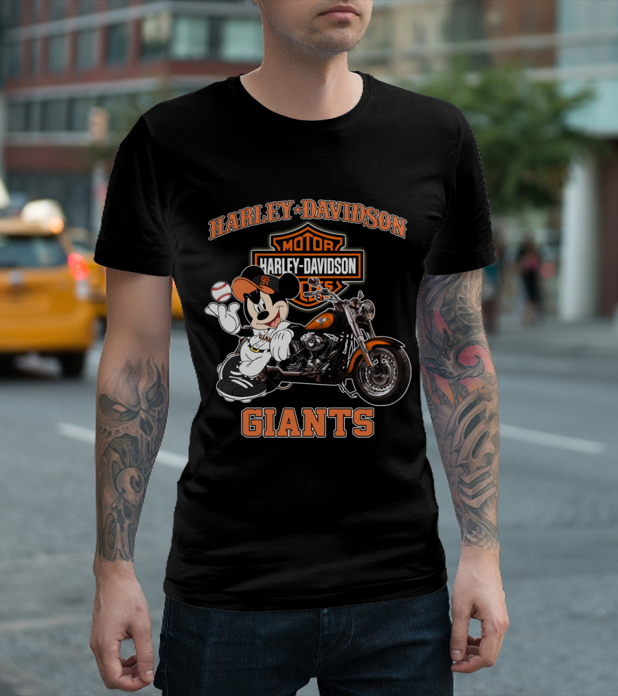 Harley Davidson San Francisco Giants Motorcycle Mickey T-Shirt