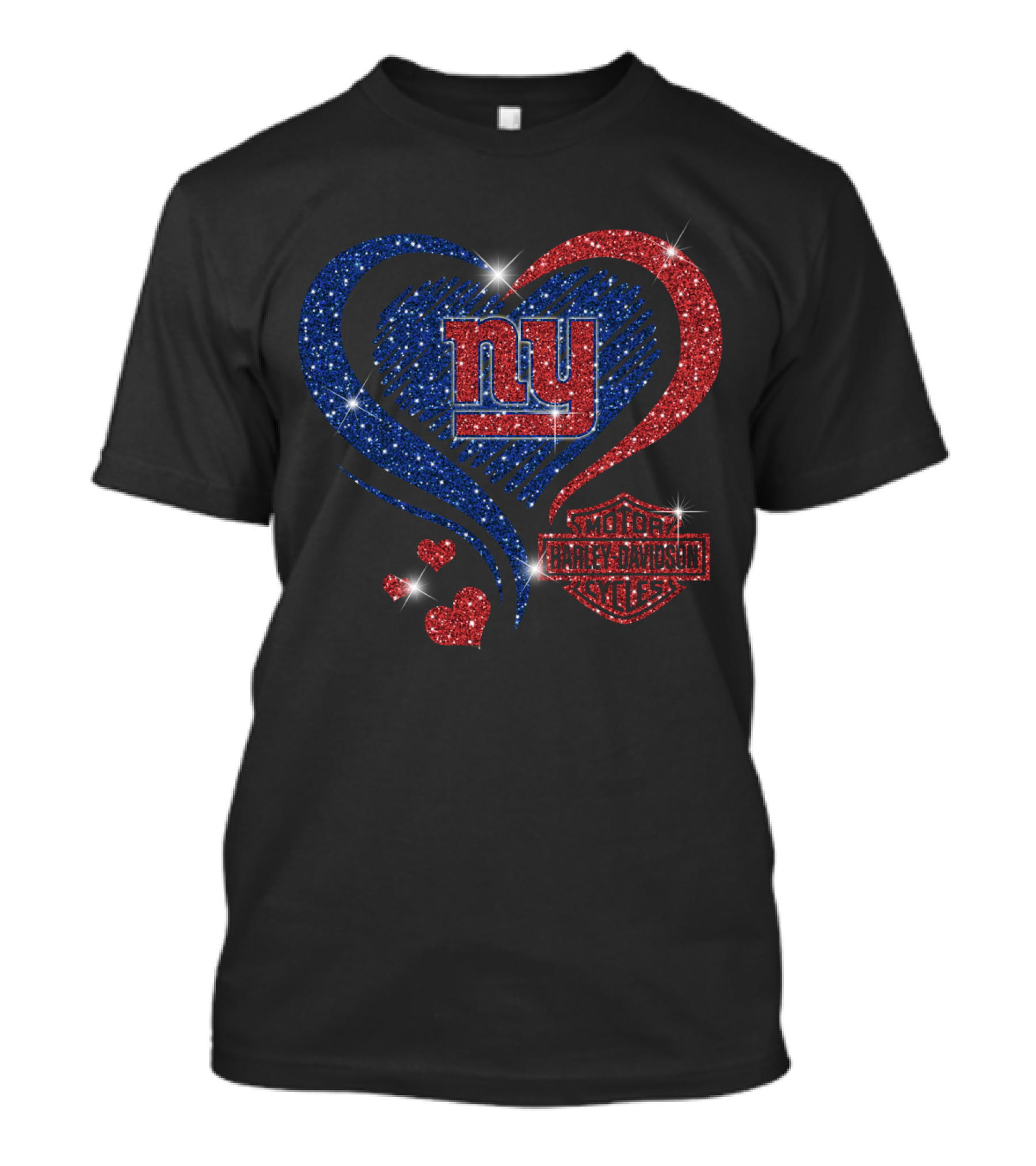 Hd Nfl New York Giants Ny Heart Harley Davidson Motor Cycles T-Shirt