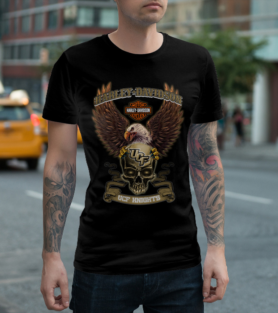 Harley Davidson Ucf Knights Eagle Skull T-Shirt