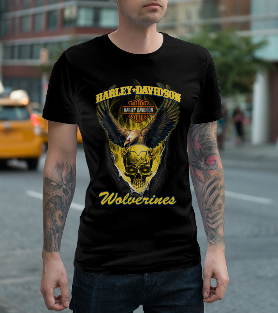 Harley Davidson Wolverines Motor Cycles T-Shirt