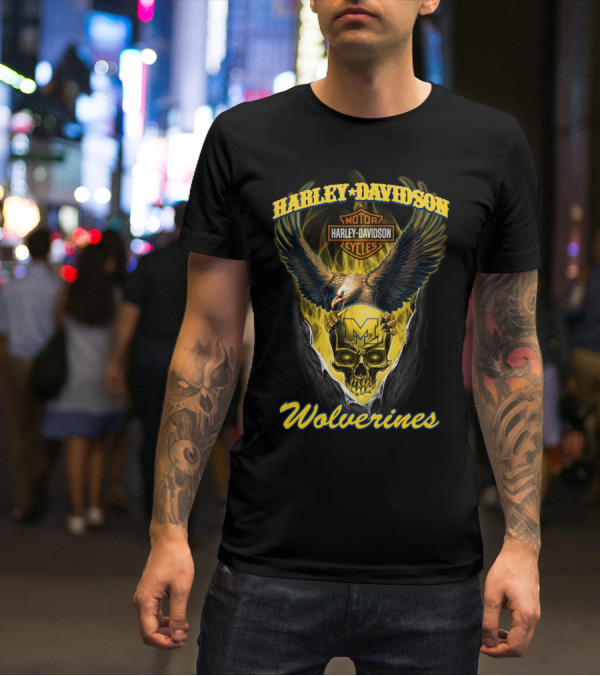 Harley Davidson Wolverines Motor Cycles T-Shirt