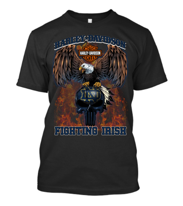 Harley Davidson Motorcycles Eagle Notre Dame Fighting Irish T-Shirt