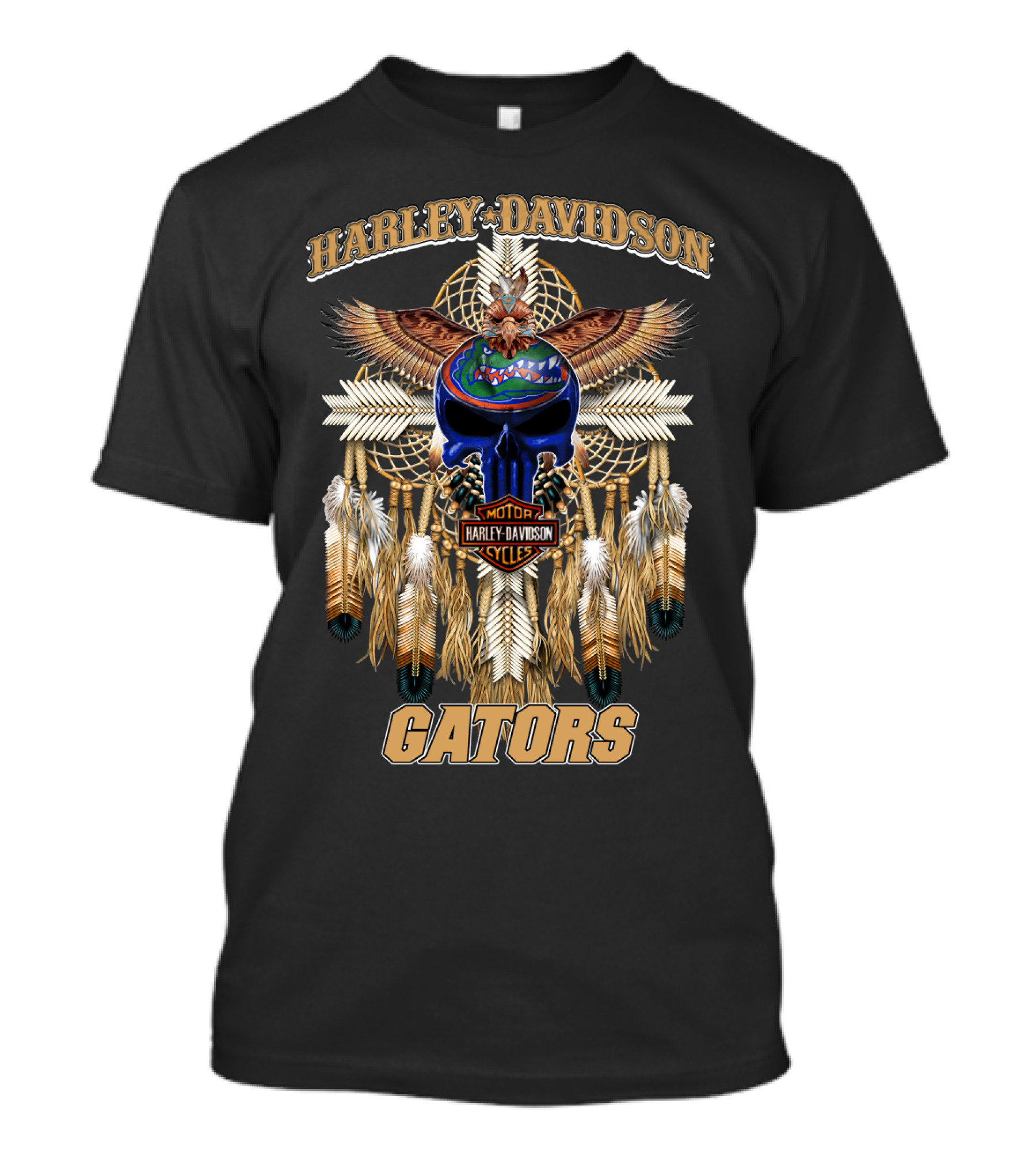 Harley Davidson Motor Cycles Native Florida Gators T-Shirt