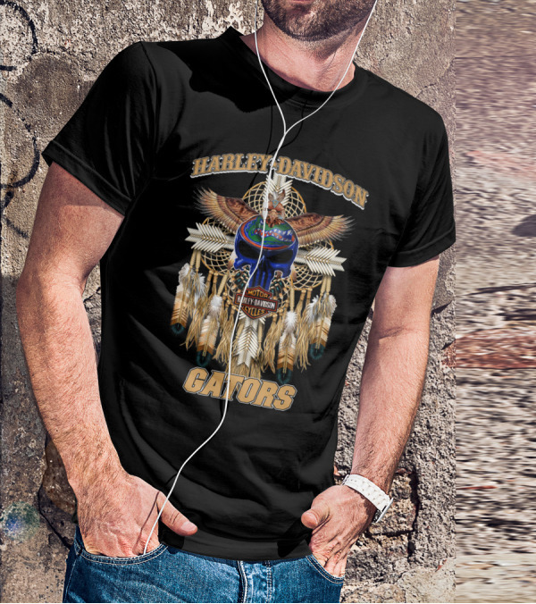 Harley Davidson Motor Cycles Native Florida Gators T-Shirt
