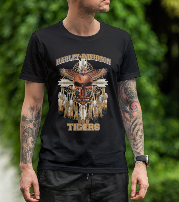 Harley Davidson Motor Cycles Tigers T-Shirt