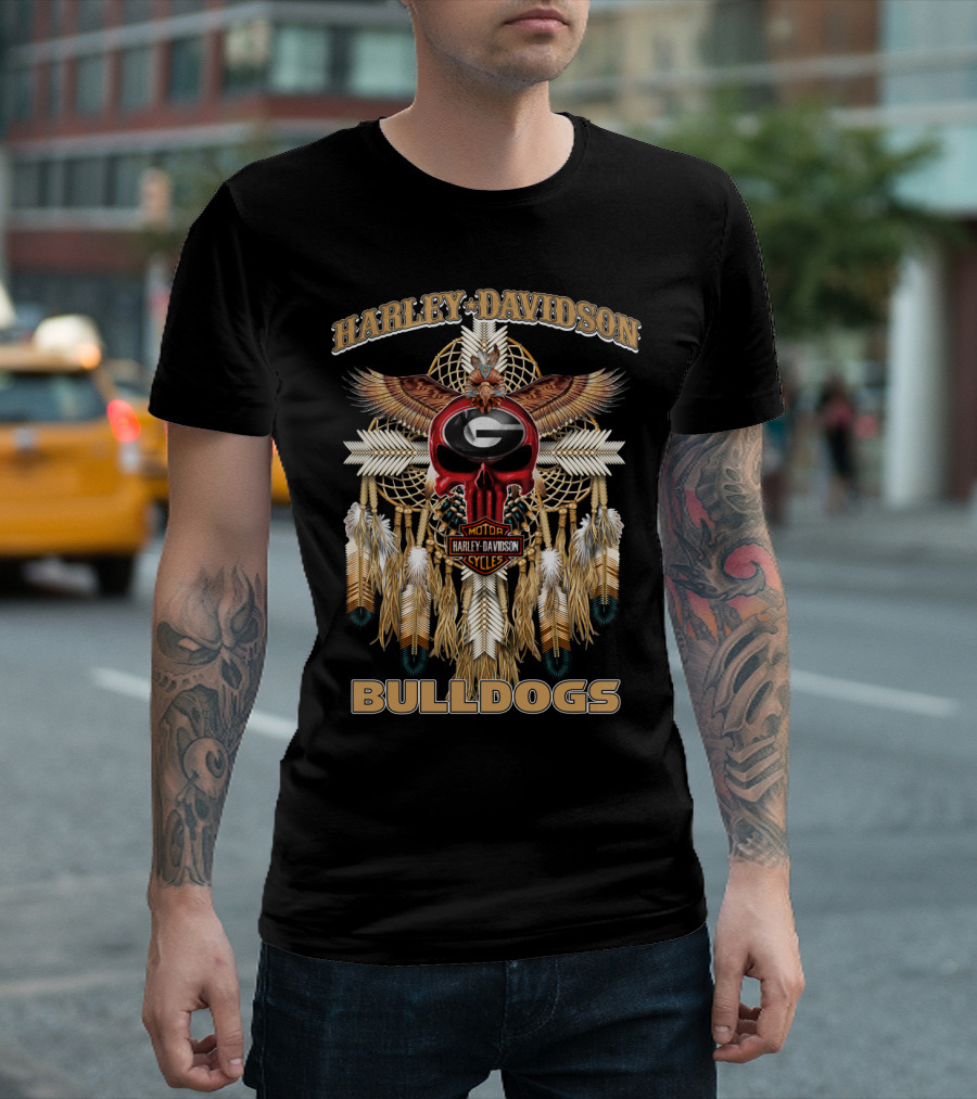 Harley Davidson Georgia Bulldogs Native Dreamcatcher T-Shirt