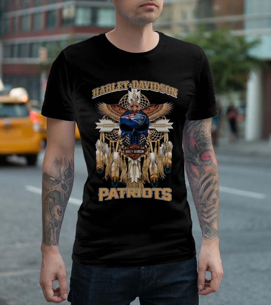 Harley Davidson Patriots Native New England Cycles T-Shirt