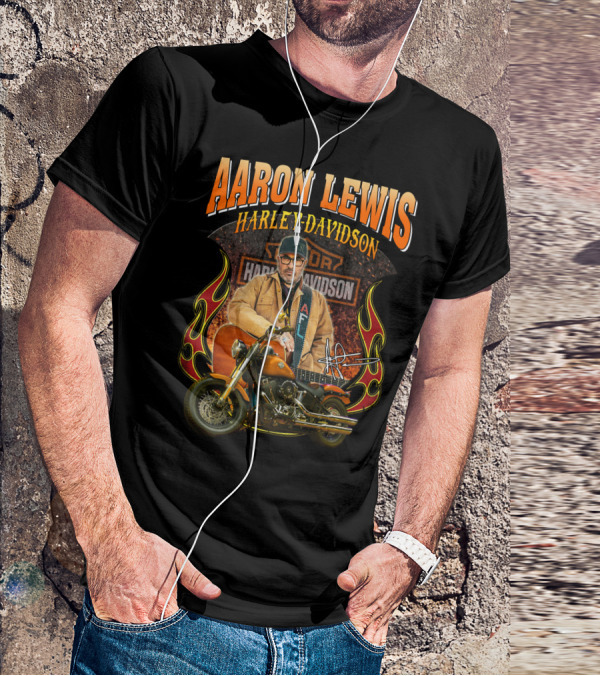 Aaron Lewis Harley Davidson Motorcycle Flame T-Shirt