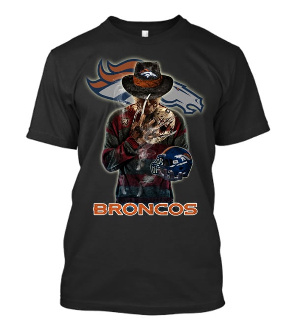 M2 Jason Voorhees Denver Broncos Freddy Krueger Crossover T-Shirt