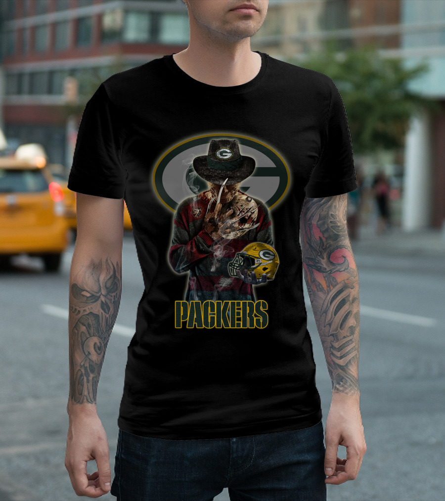 M2 Jason Voorhees Green Bay Packers Freddy Krueger Mashup T-Shirt