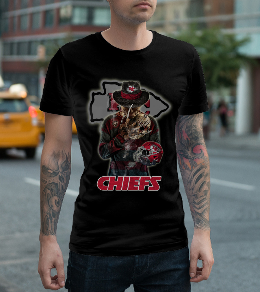 M2 Jason Voorhees Kansas City Chiefs Freddy Krueger Crossover Chiefs T-Shirt