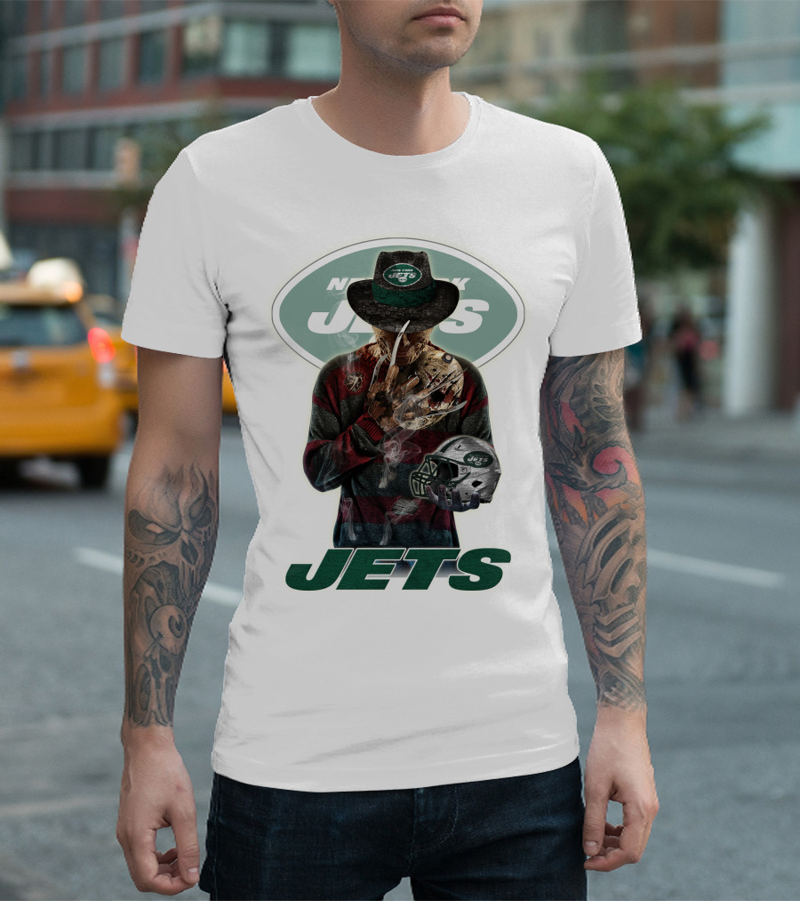 Jason Voorhees New York Jets Freddy Krueger Crossover NFL Football Fan T-Shirt
