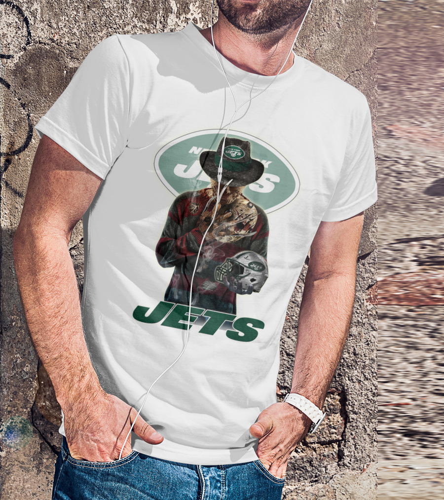 Jason Voorhees New York Jets Freddy Krueger Crossover NFL Football Fan T-Shirt