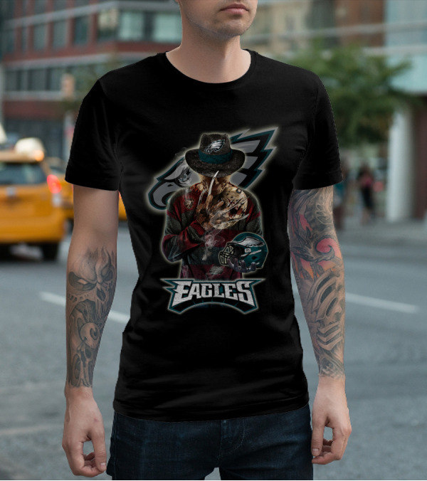 Philadelphia Eagles Freddy Krueger Crossover Fan T-Shirt