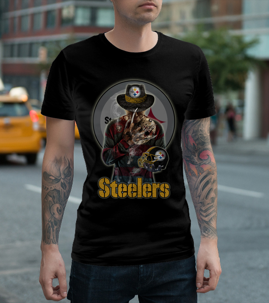 Steelers Freddy Krueger Pittsburgh Football Crossover T-Shirt