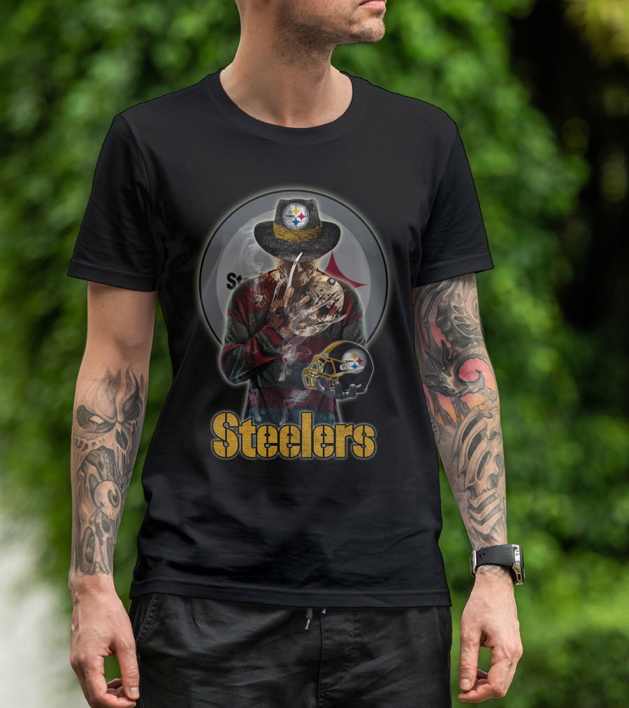 Steelers Freddy Krueger Pittsburgh Football Crossover T-Shirt