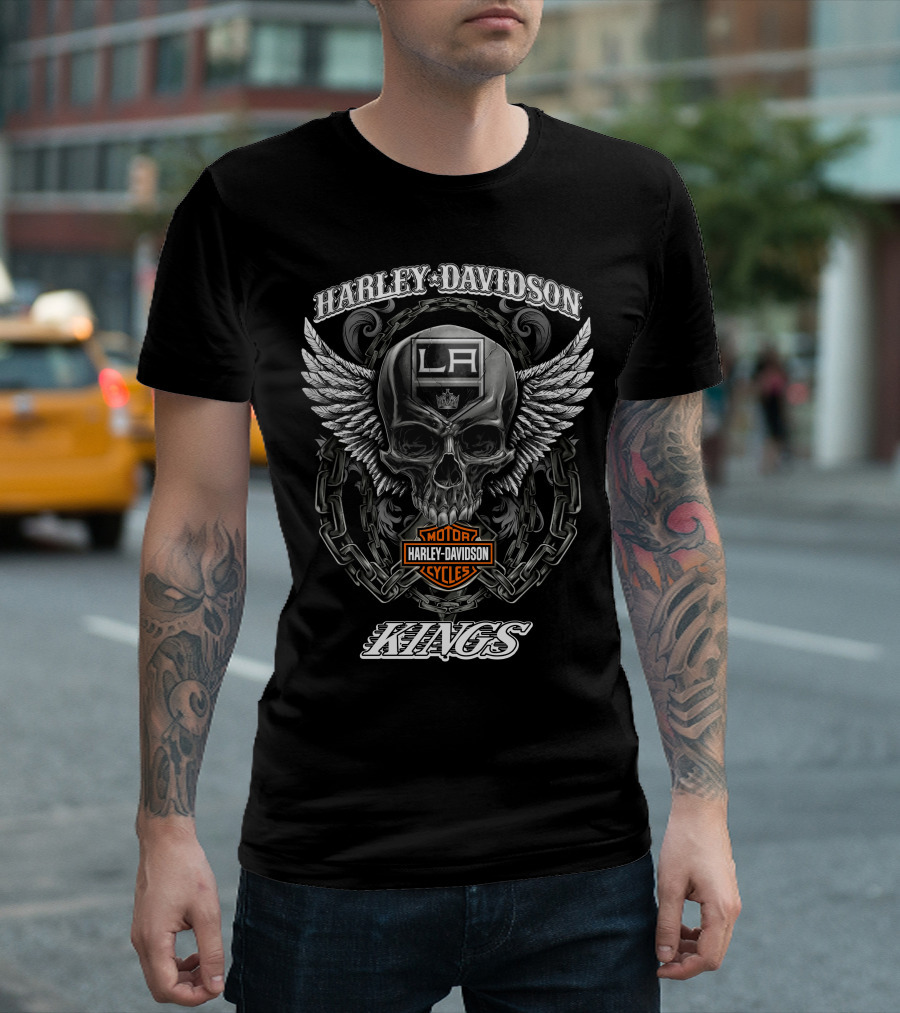 Harley Davidson La Skull Kings Nhl Los Angeles T-Shirt
