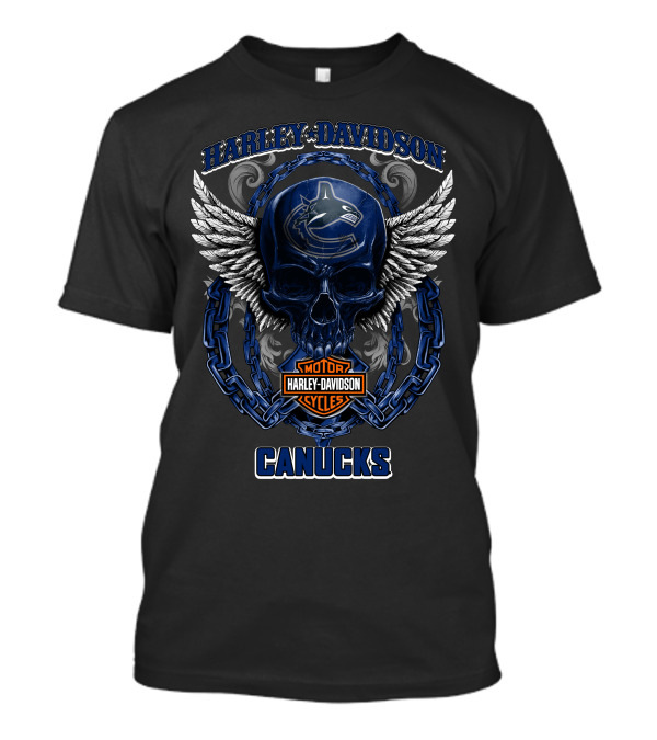 Harley Davidson Canucks Nhl Vancouver Canucks Skull T-Shirt