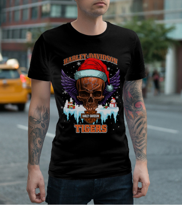 Harley Davidson Motorcycles Tigers T-Shirt