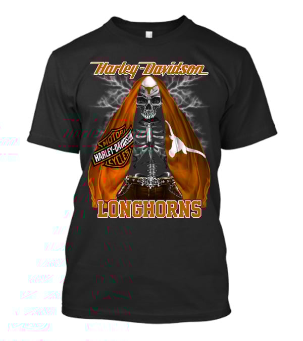 Harley Davidson Motorcycles Skeleton Longhorns T-Shirt