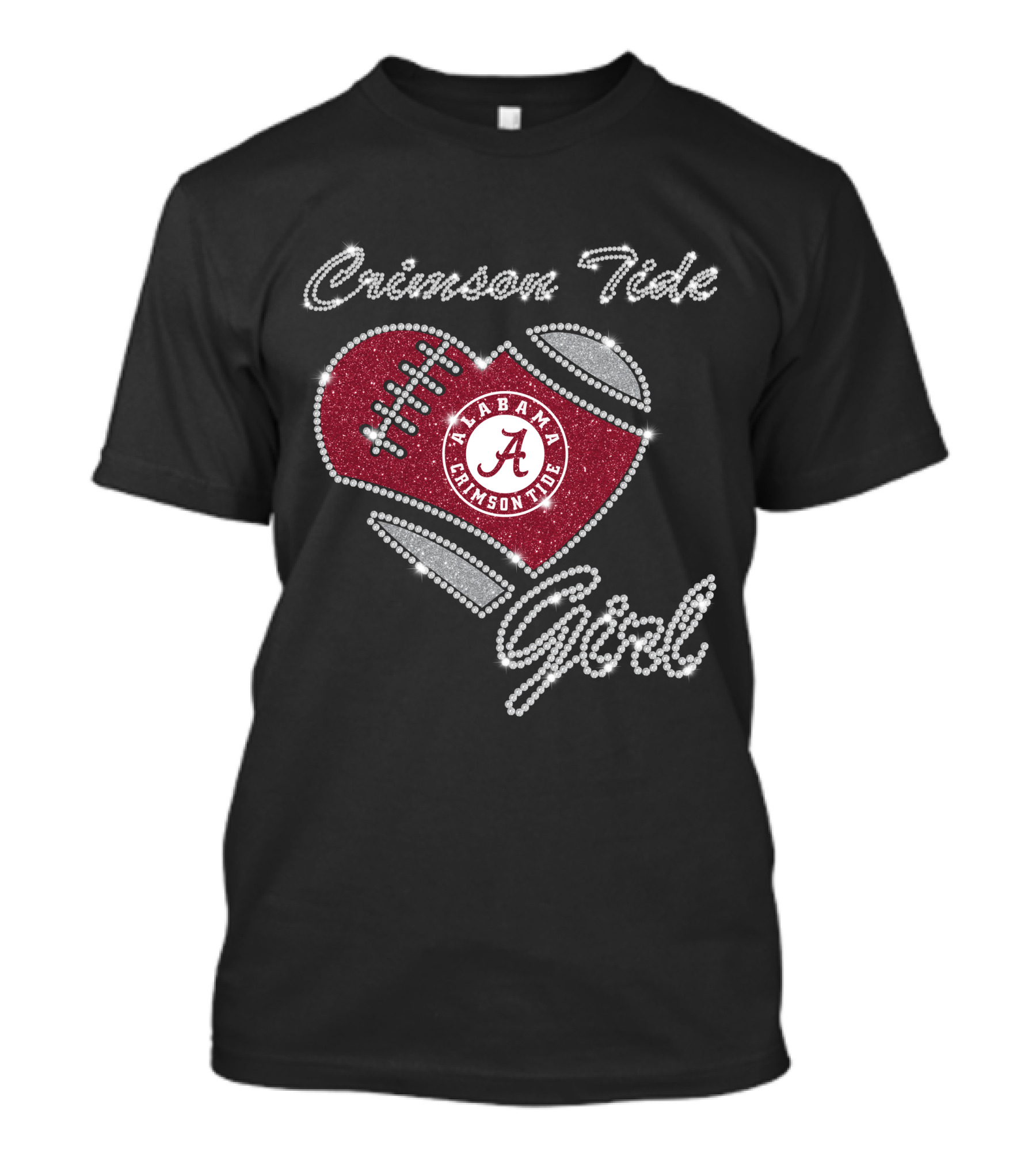 Crimson Tide Girl Alabama Crimson Tide Football Heart T-Shirt