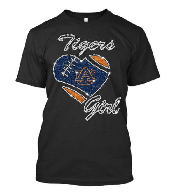 Auburn Tigers Girl Heart Football T-Shirt