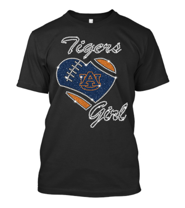 Auburn Tigers Girl Heart Football T-Shirt