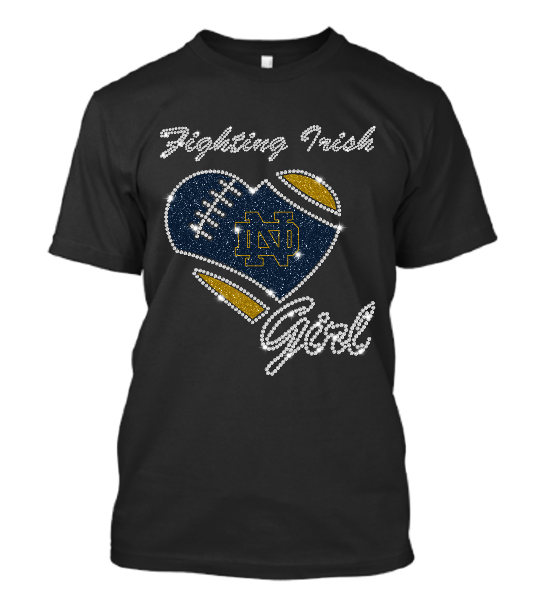Fighting Irish ND Football Heart Girl T-Shirt