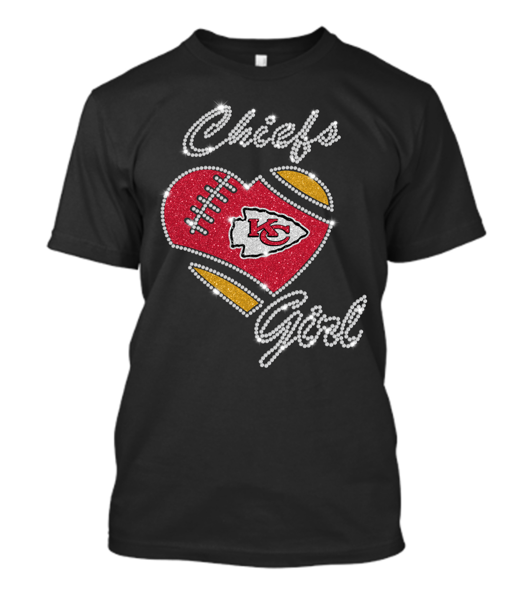 Chiefs Girl Heart Football Kc Kansas City Chiefs T-Shirt