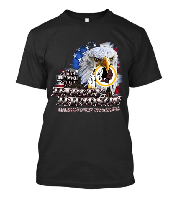 Washington Redskins Harley Davidson Nfl Eagles American Flag T-Shirt