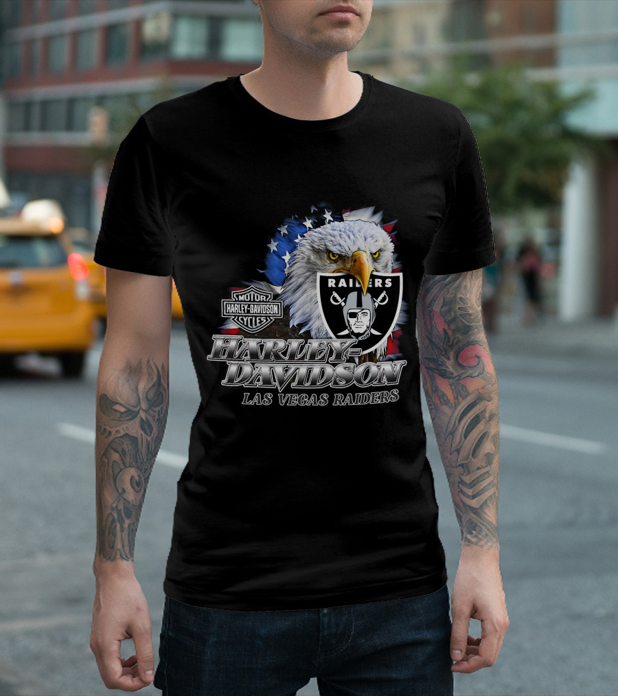 Harley Davidson Las Vegas Raiders Nfl Eagles T-Shirt